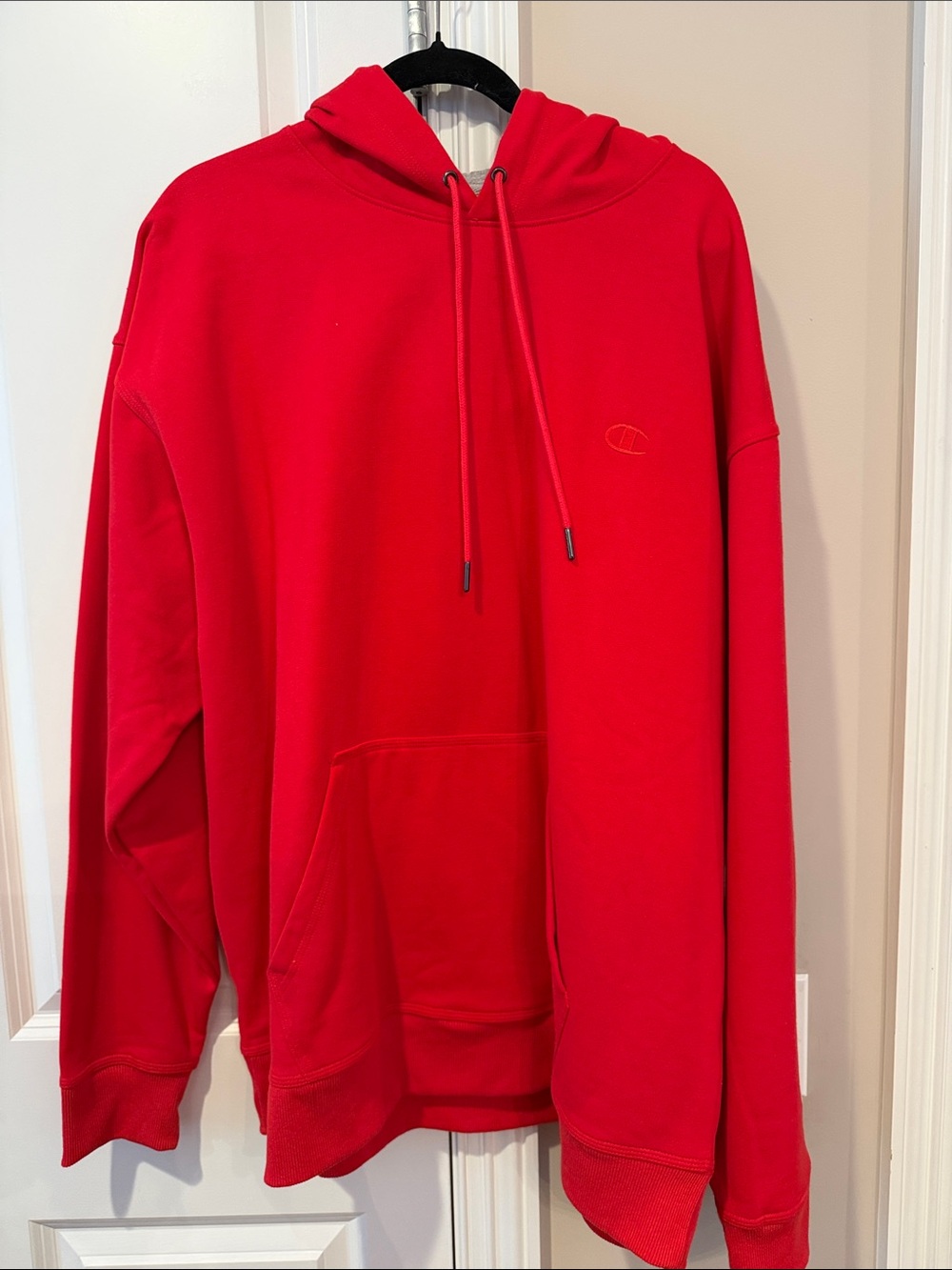 Champion Red Pullover Hoodie with Kangaroo Pocket